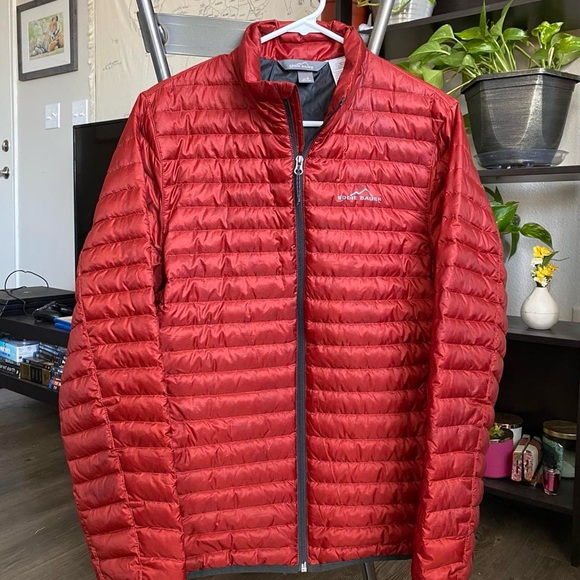 Red Small Eddie Bauer Mens Puffer Jacket - Picture 1 of 3